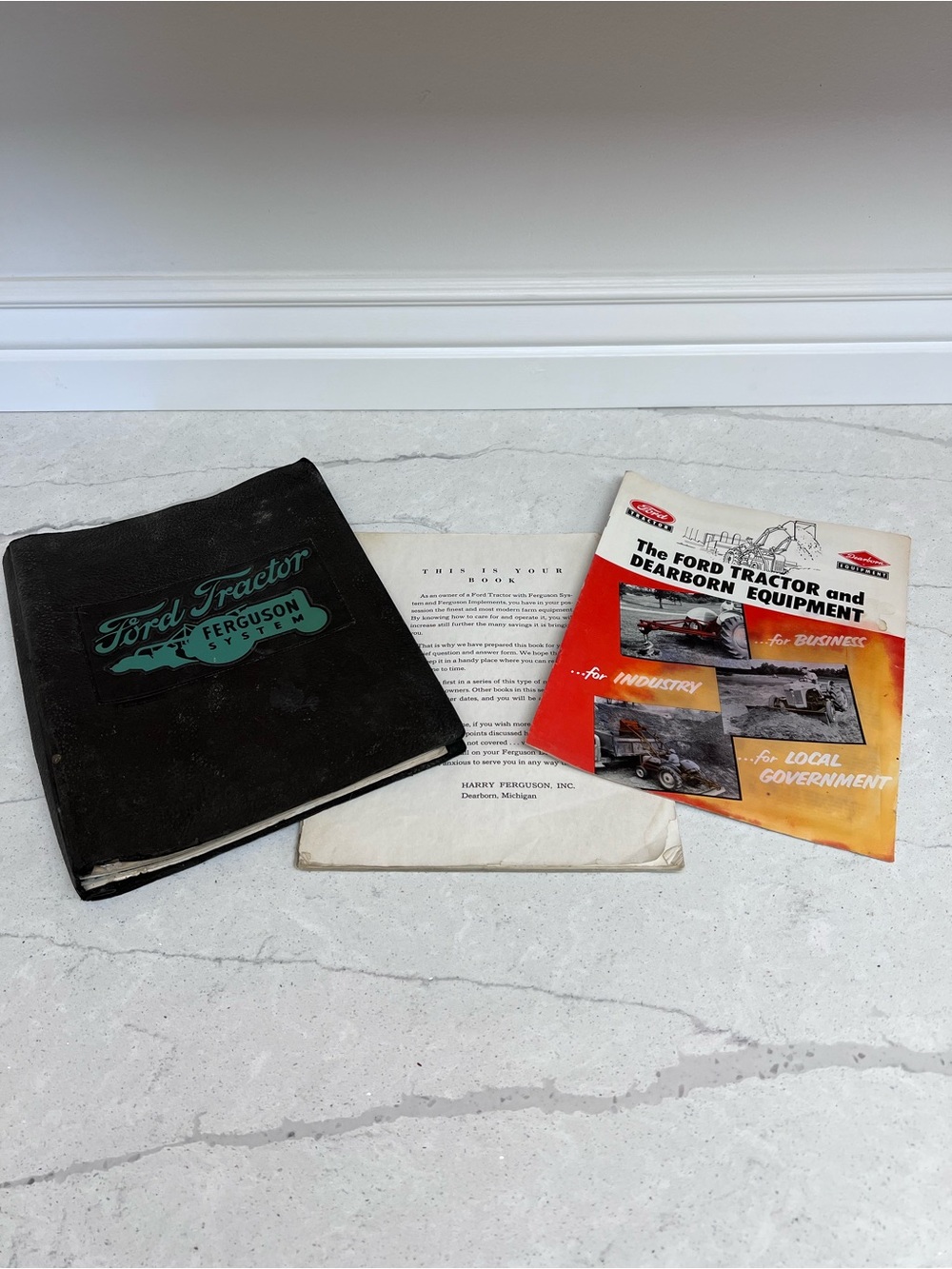 Vintage 1940s FORD Tractor Ferguson system binder book manuals brochures